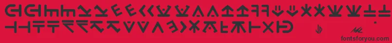 Drac Font – Black Fonts on Red Background
