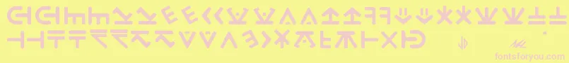 Drac Font – Pink Fonts on Yellow Background