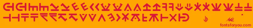 Drac Font – Red Fonts on Orange Background