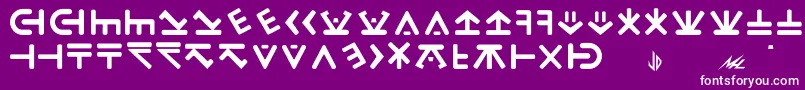 フォントDrac – 紫の背景に白い文字