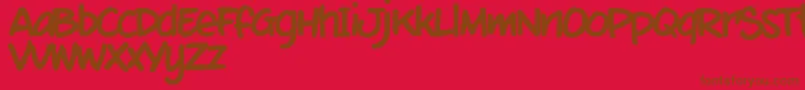 フォントMixtmkT – 赤い背景に茶色の文字