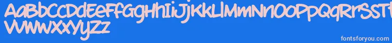 MixtmkT Font – Pink Fonts on Blue Background