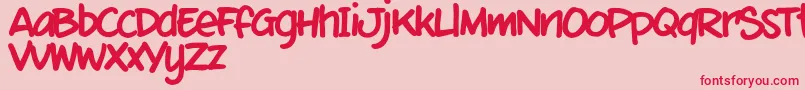 Fonte MixtmkT – fontes vermelhas em um fundo rosa