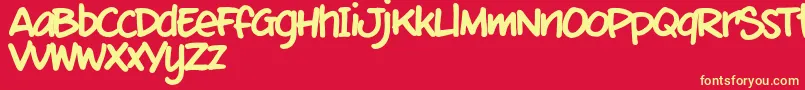 MixtmkT Font – Yellow Fonts on Red Background