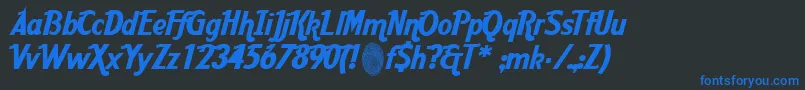 AardvarkCafe-fontti – siniset fontit mustalla taustalla