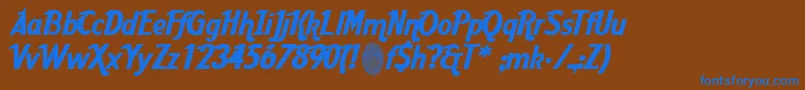 AardvarkCafe Font – Blue Fonts on Brown Background