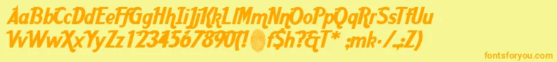 AardvarkCafe Font – Orange Fonts on Yellow Background