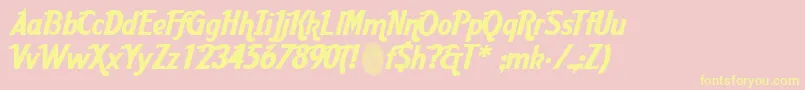 AardvarkCafe Font – Yellow Fonts on Pink Background