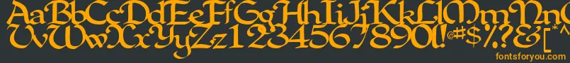 ClarkRegularTtstd Font – Orange Fonts on Black Background