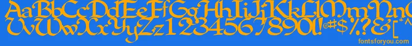 Police ClarkRegularTtstd – polices orange sur fond bleu