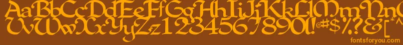Police ClarkRegularTtstd – polices orange sur fond brun