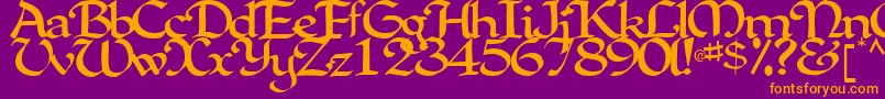 ClarkRegularTtstd Font – Orange Fonts on Purple Background