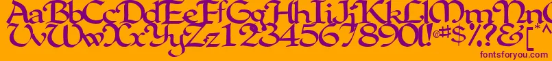 ClarkRegularTtstd Font – Purple Fonts on Orange Background