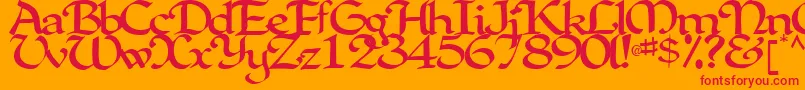 フォントClarkRegularTtstd – オレンジの背景に赤い文字