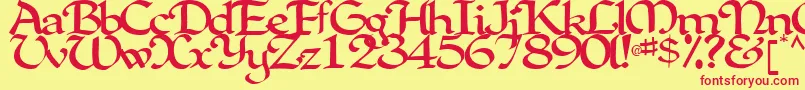 ClarkRegularTtstd Font – Red Fonts on Yellow Background