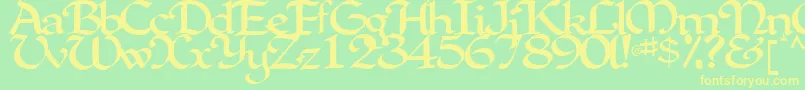 ClarkRegularTtstd Font – Yellow Fonts on Green Background