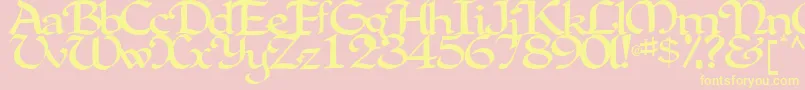 Police ClarkRegularTtstd – polices jaunes sur fond rose