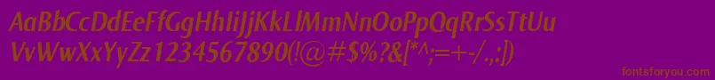 NormaCondBolditalic Font – Brown Fonts on Purple Background