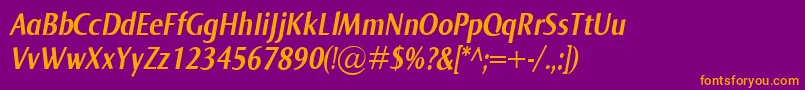 NormaCondBolditalic Font – Orange Fonts on Purple Background