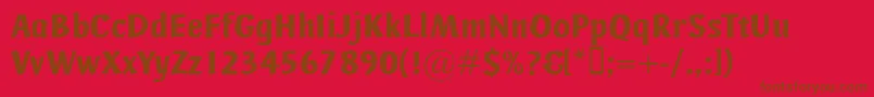 AdHoc Font – Brown Fonts on Red Background
