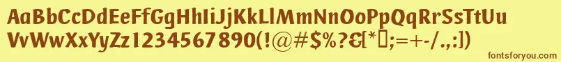AdHoc Font – Brown Fonts on Yellow Background