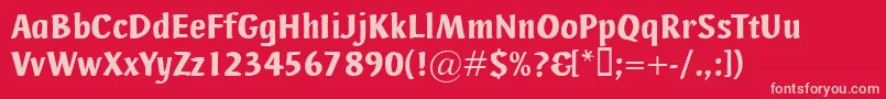 AdHoc Font – Pink Fonts on Red Background