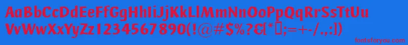 AdHoc Font – Red Fonts on Blue Background