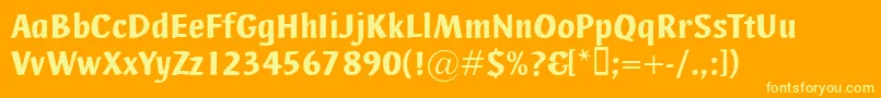 AdHoc Font – Yellow Fonts on Orange Background