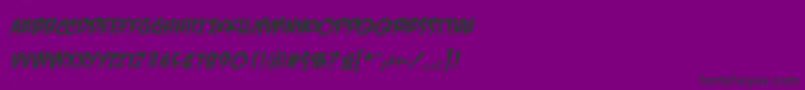 CrashlandingBbItalic-Schriftart – Schwarze Schriften auf violettem Hintergrund