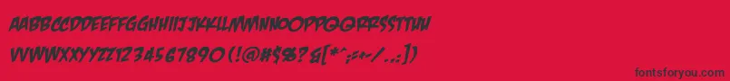 CrashlandingBbItalic Font – Black Fonts on Red Background