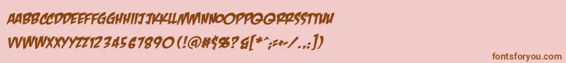 CrashlandingBbItalic Font – Brown Fonts on Pink Background