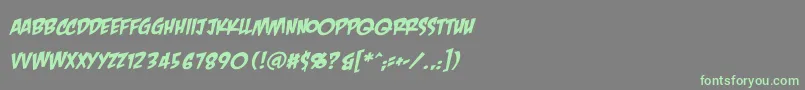 CrashlandingBbItalic Font – Green Fonts on Gray Background