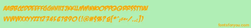 CrashlandingBbItalic Font – Orange Fonts on Green Background