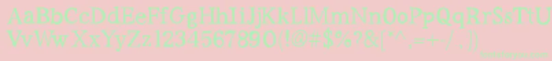 Workaholic Font – Green Fonts on Pink Background