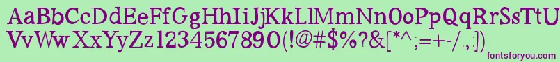 Workaholic Font – Purple Fonts on Green Background
