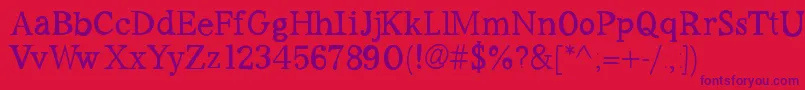 Workaholic-Schriftart – Violette Schriften auf rotem Hintergrund