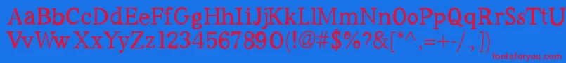 Workaholic Font – Red Fonts on Blue Background