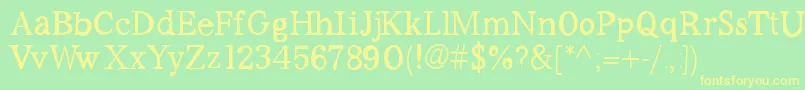 Workaholic-Schriftart – Gelbe Schriften auf grünem Hintergrund