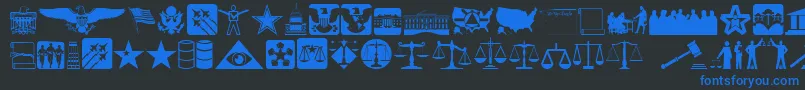 Law Font – Blue Fonts on Black Background