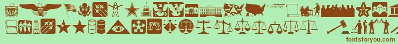 Law Font – Brown Fonts on Green Background