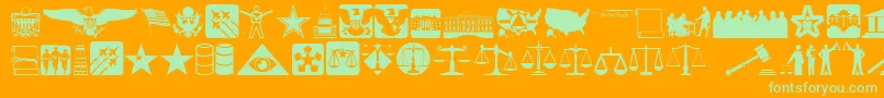Law Font – Green Fonts on Orange Background