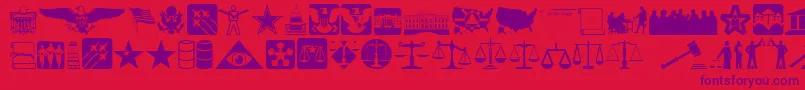 Fonte Law – fontes roxas em um fundo vermelho