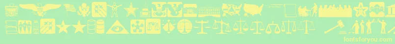 Law Font – Yellow Fonts on Green Background