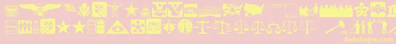 Law Font – Yellow Fonts on Pink Background