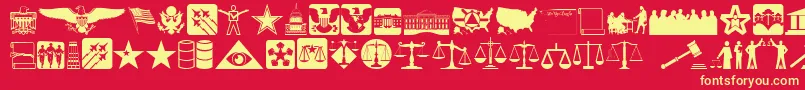 Law Font – Yellow Fonts on Red Background