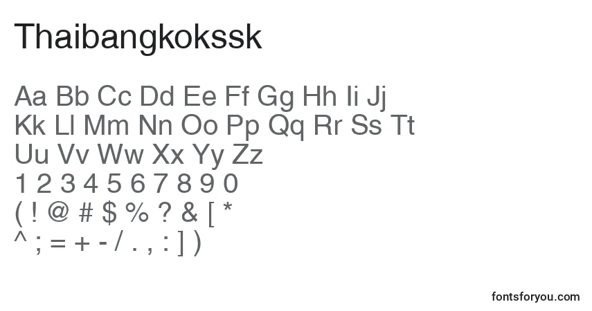 Czcionka Thaibangkokssk – alfabet, cyfry, specjalne znaki