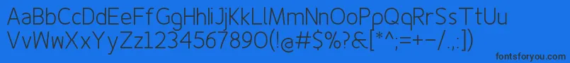 Finenessprolight Font – Black Fonts on Blue Background