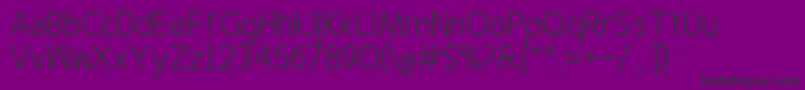 Fonte Finenessprolight – fontes pretas em um fundo violeta