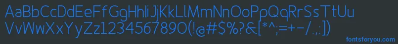Finenessprolight Font – Blue Fonts on Black Background