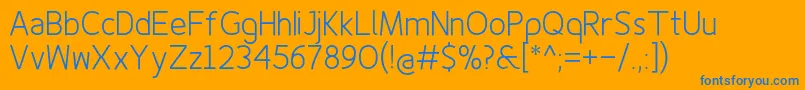 Finenessprolight Font – Blue Fonts on Orange Background